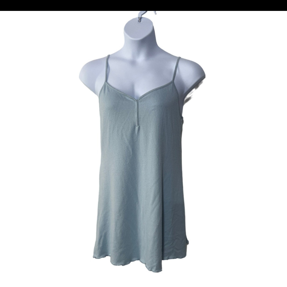 JENNI WOMENS RIBBED CHEMISE NIGHTGOWN CALMING BLUE SIZE XL